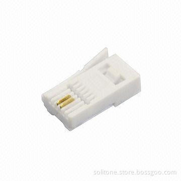 Telephone Modular Plug for 6p2c, Available in White